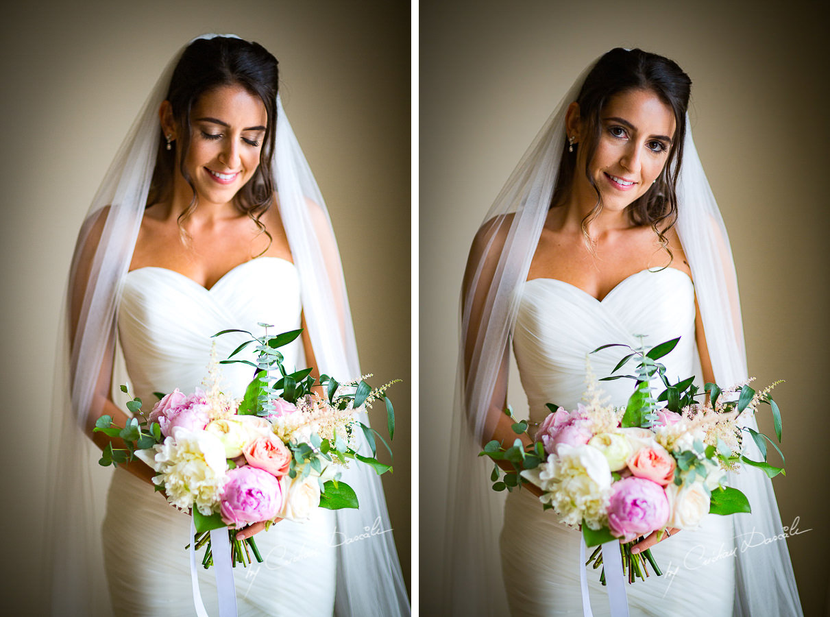 Bridal portraiture during a Beautiful Wedding at Elias Beach Hotel captured by Cyprus Photographer Cristian Dascalu.