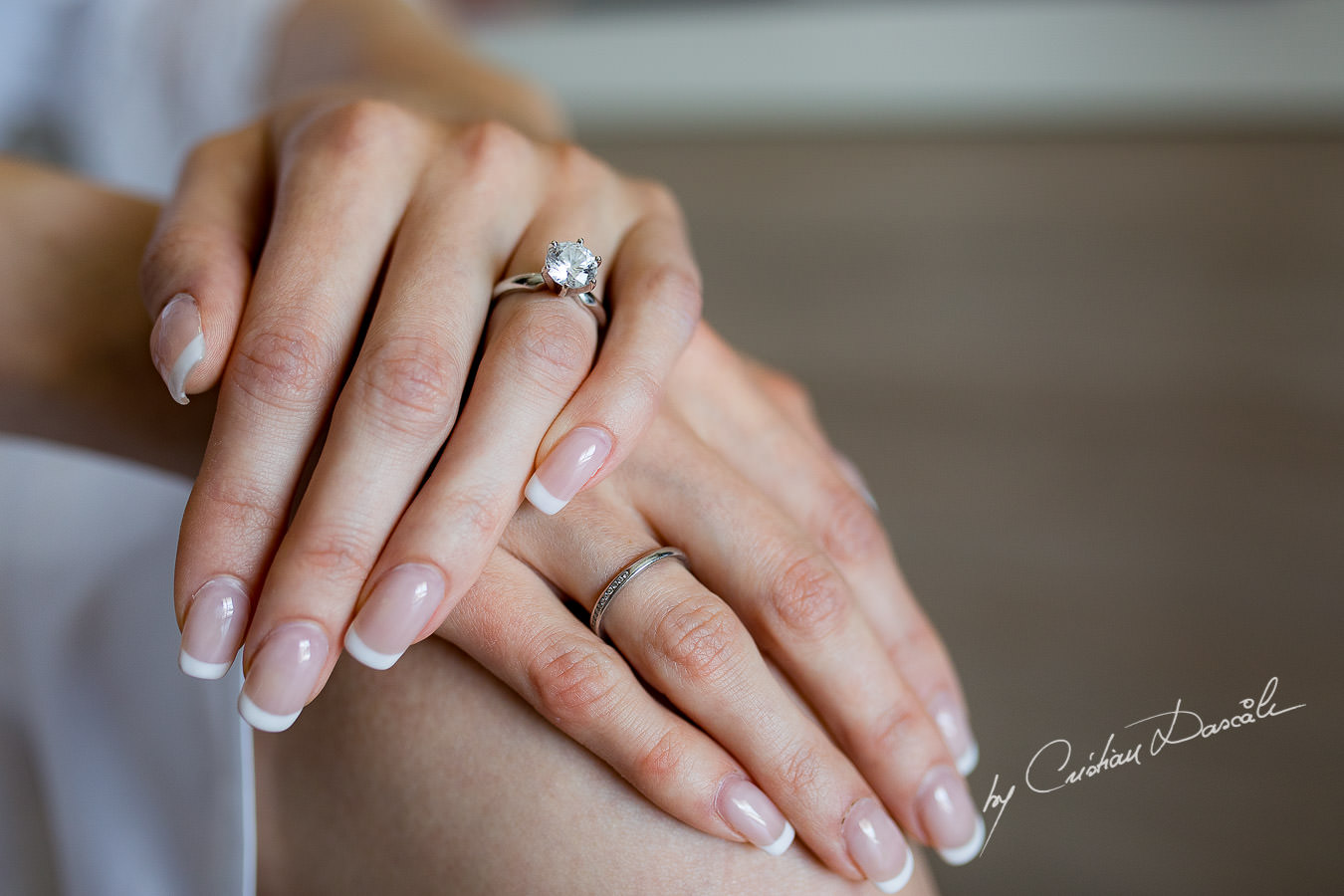 Wedding engagement ring captured during an Exquisite Wedding at Asterias Beach Hotel by Cyprus Photographer Cristian Dascalu.