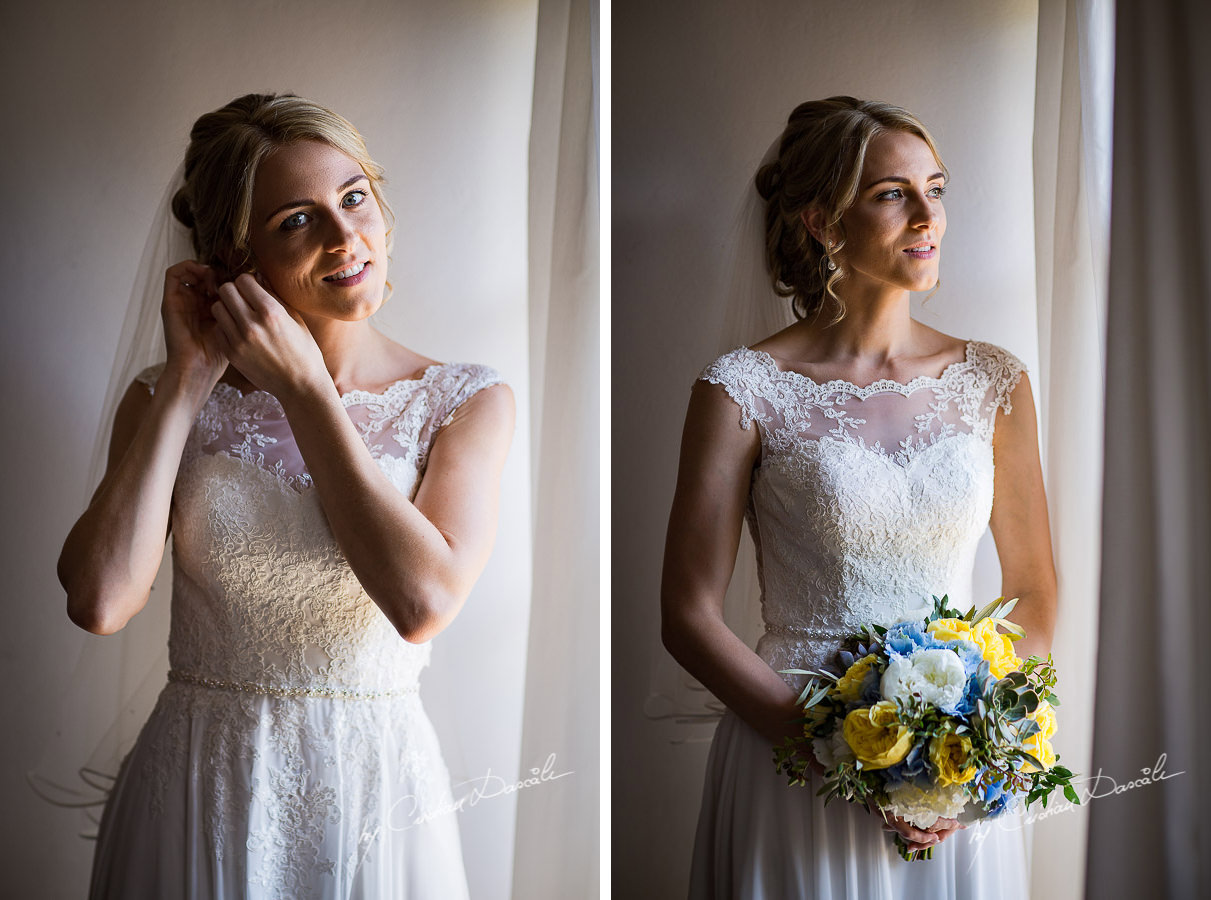 Bridal Portraiture captured at a Vasilias Nikoklis Inn Wedding in Paphos. Cyprus Wedding Photography by Cristian Dascalu.