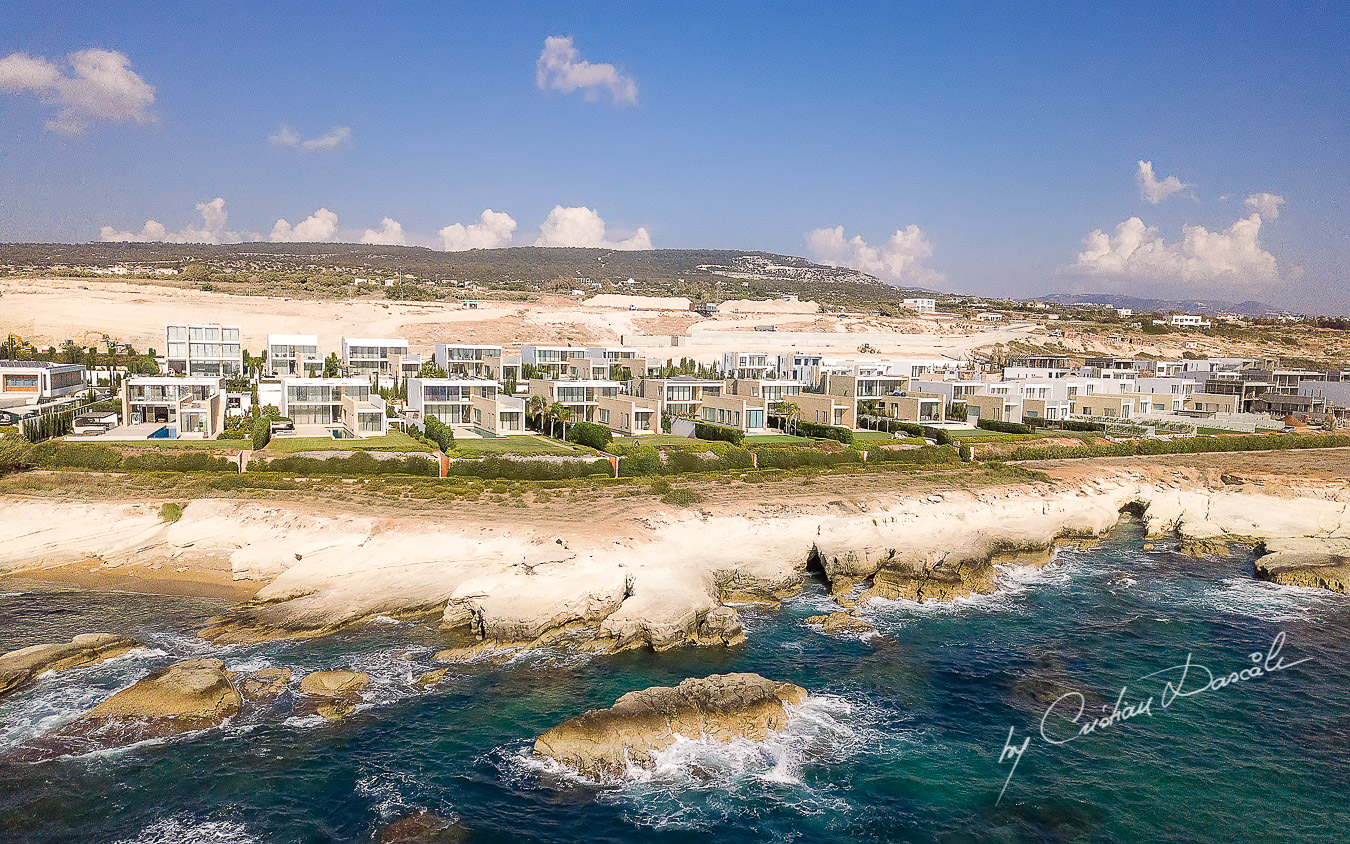 Aerial view over Cap St. George captured at a beautiful wedding in Paphos by Cyprus Photographer Cristian Dascalu.