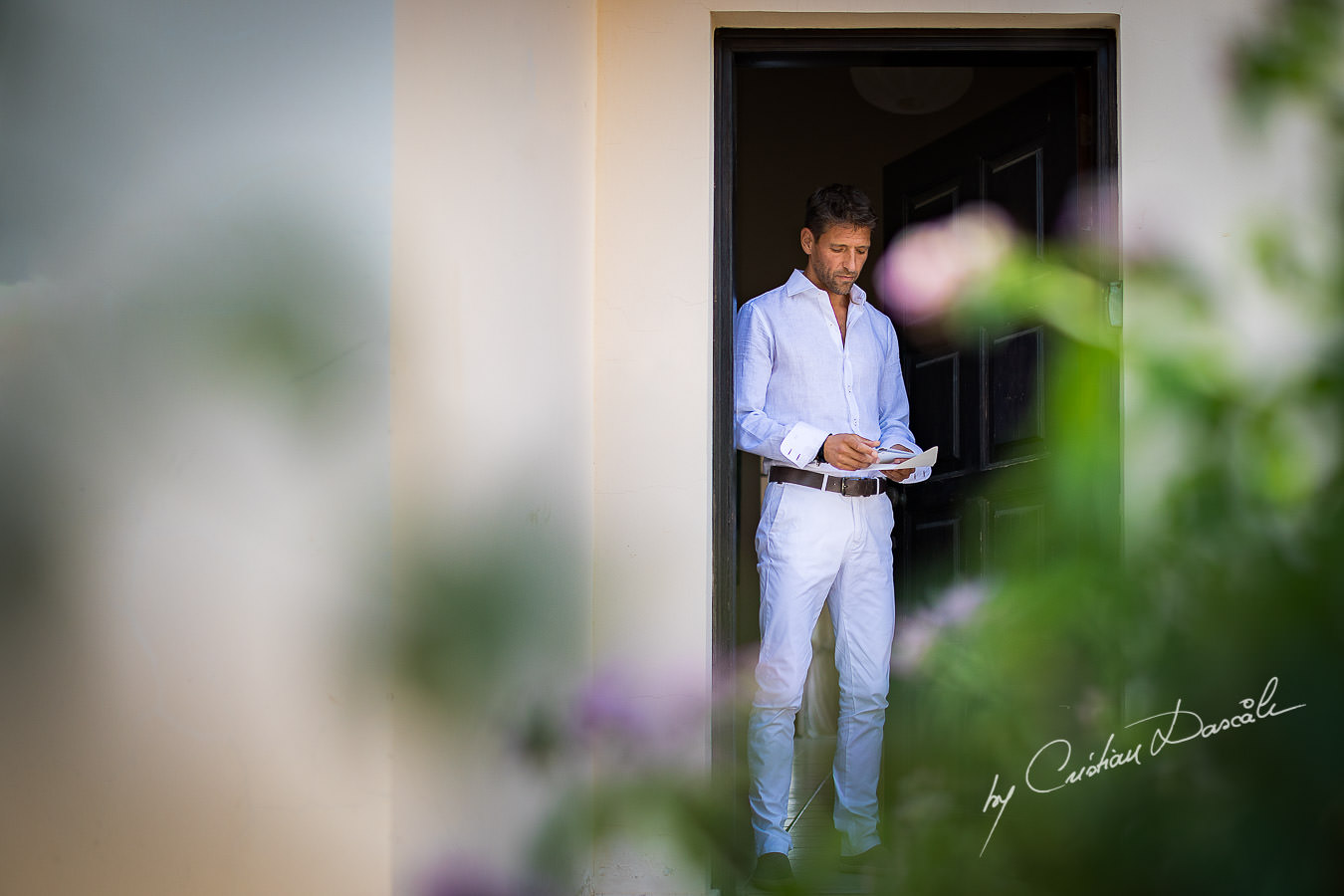 Moments with Jurian, the groom at Cap St. George captured during a beautiful wedding in Paphos by Cyprus Photographer Cristian Dascalu.