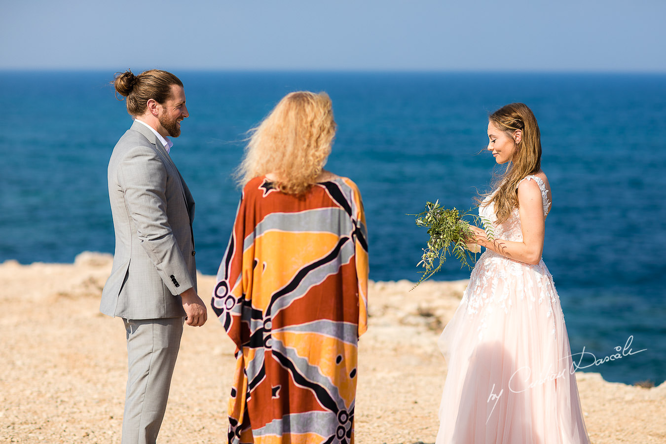 The bride and groom changing vows, moments captured at a Shamanic Wedding Ceremony by Cyprus Wedding Photographer Cristian Dascalu.