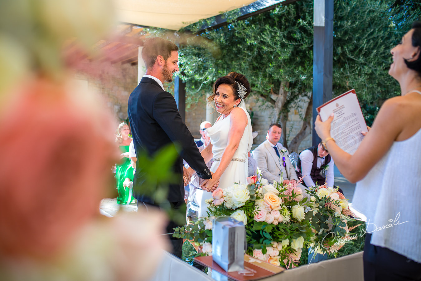 Funny wedding moments captured by Cristian Dascalu during an elegant Aphrodite Hills Wedding in Cyprus.