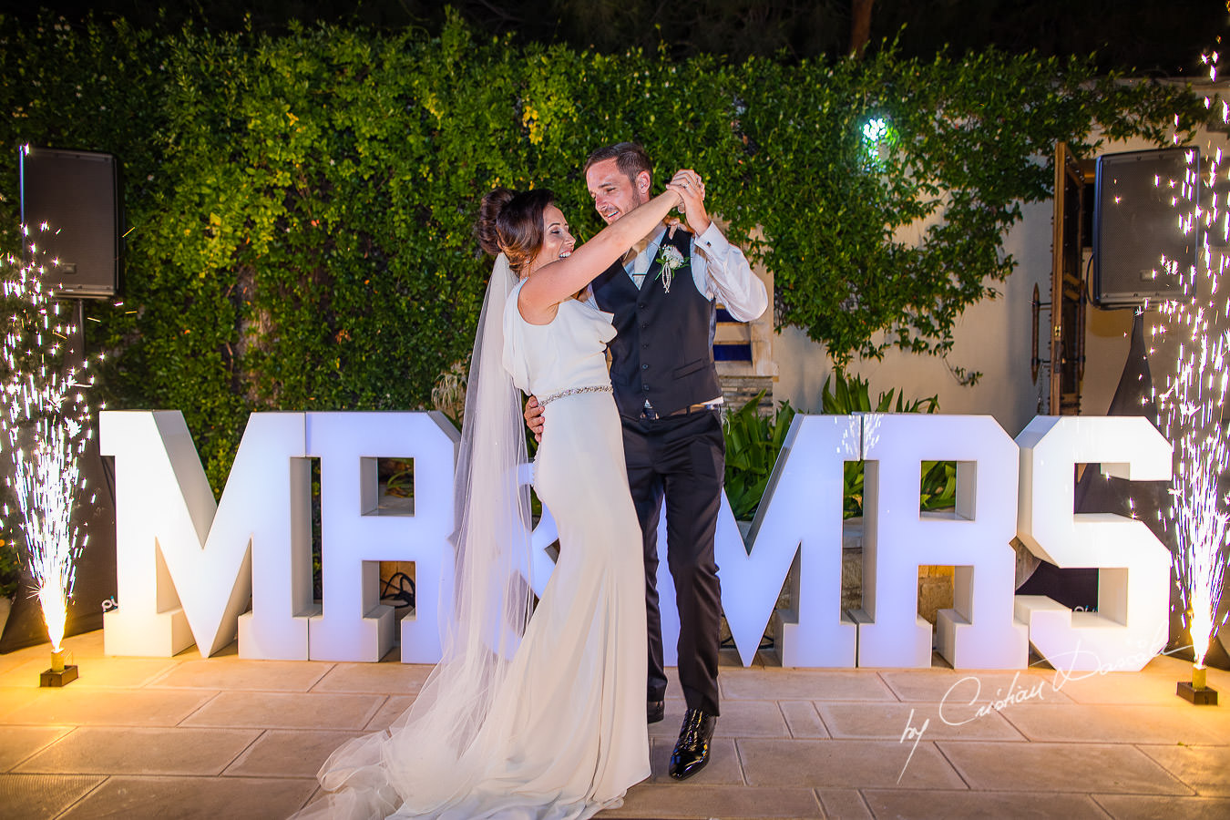 First dance moments captured by Cristian Dascalu during an elegant Aphrodite Hills Wedding in Cyprus.