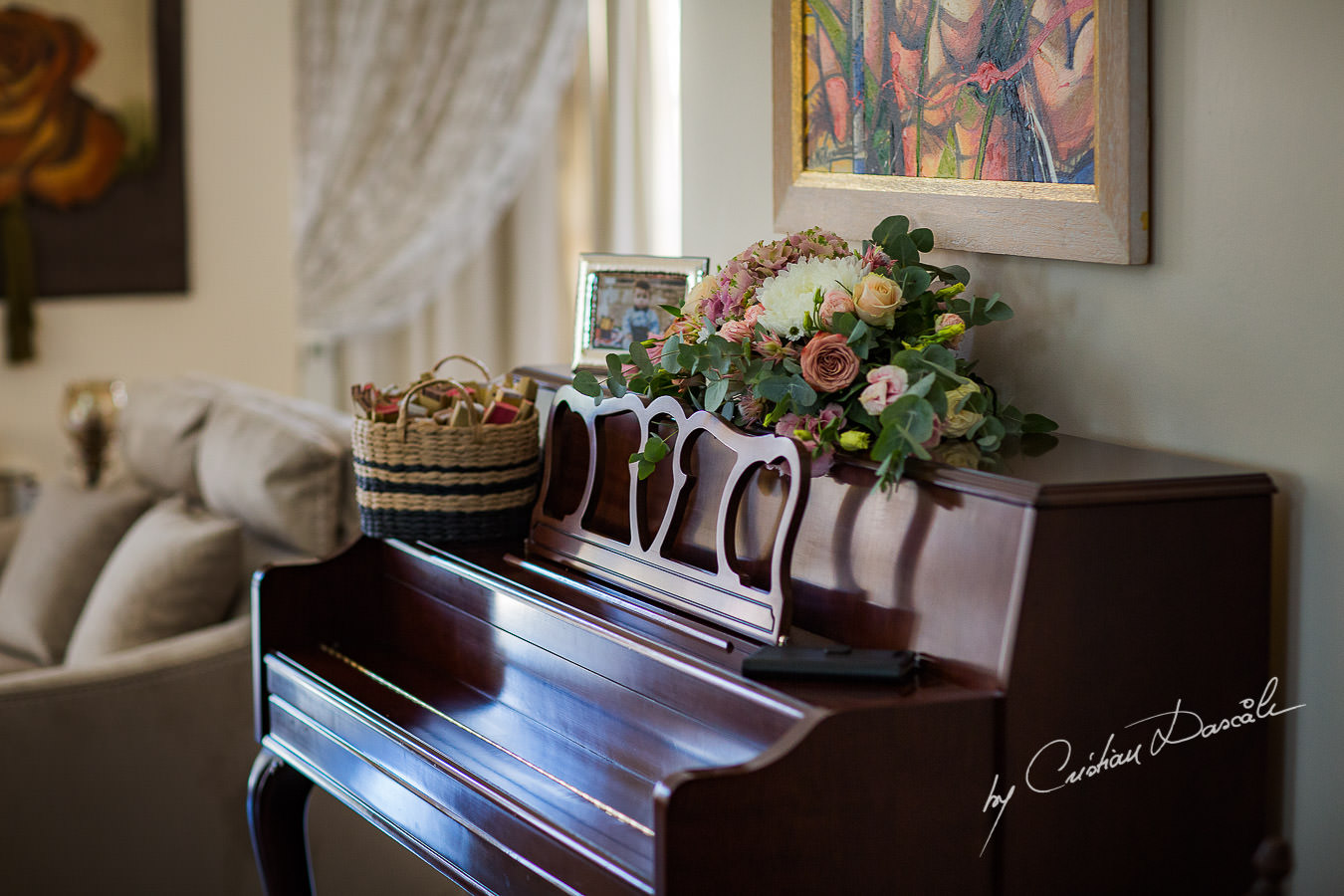 Wedding Flowers captured by Cyprus Wedding Photographer Cristian Dascalu at a beautiful wedding in Larnaka, Cyprus.