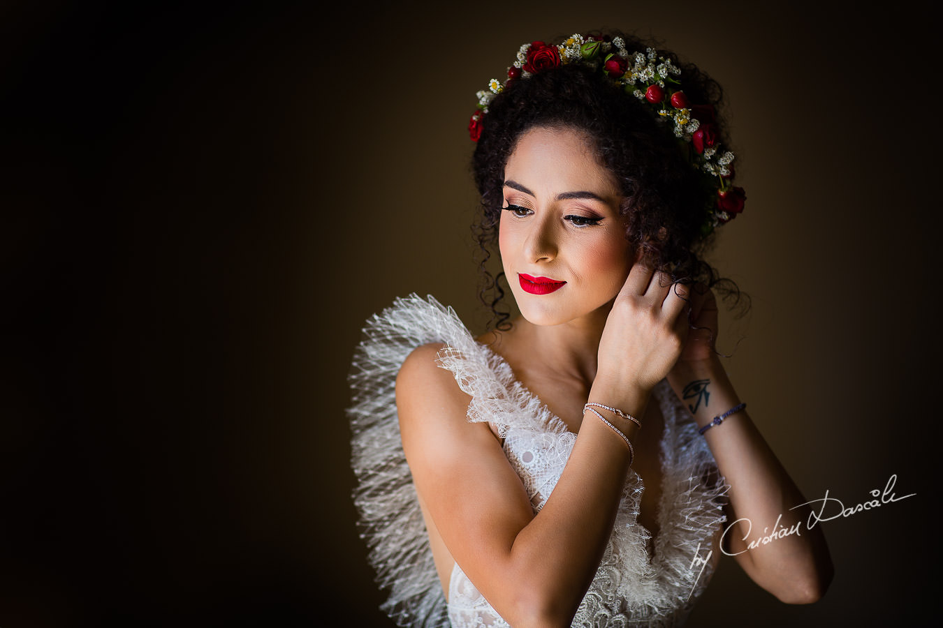 Bridal portrait, captured by Cyprus Wedding Photographer Cristian Dascalu at a beautiful wedding in Larnaka, Cyprus.