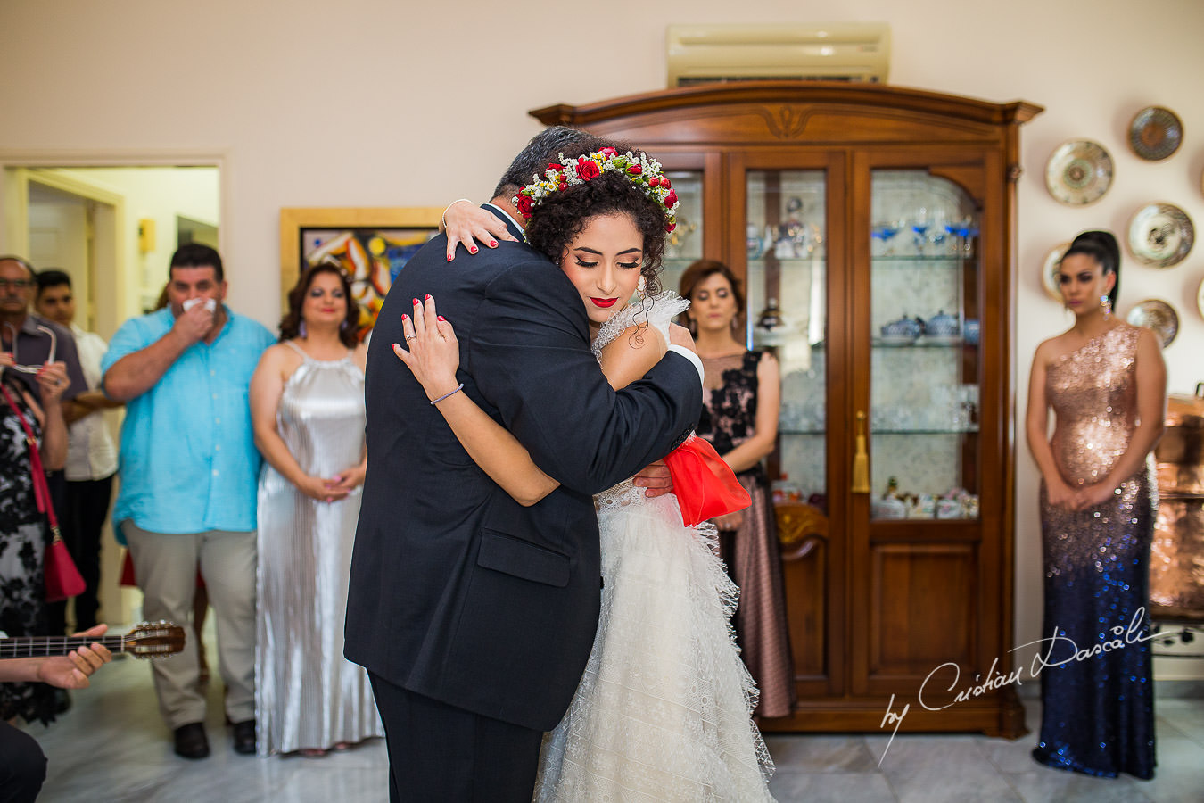 Bride and her father, moments captured by Cyprus Wedding Photographer Cristian Dascalu at a beautiful wedding in Larnaka, Cyprus.