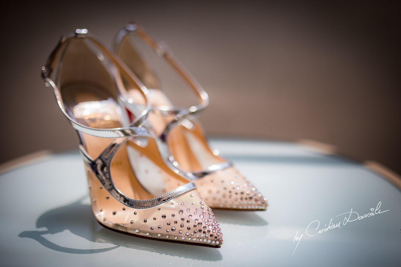 Stunning Christian Laboutin Wedding Shoes, captured during an Elegant Minthis Hills Wedding, in Paphos, Cyprus.