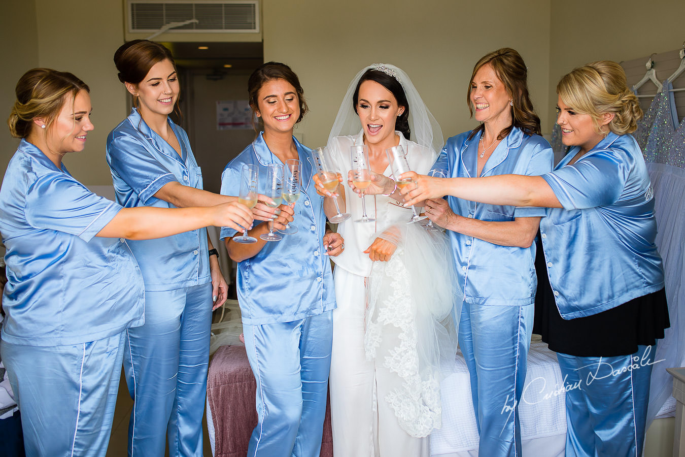 Bride and Bridal Party, moment captured during an Elegant Minthis Hills Wedding, in Paphos, Cyprus.