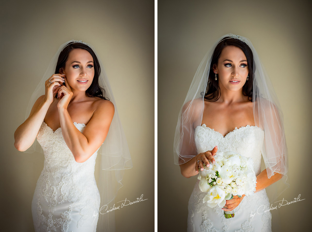 Beautiful portraits of Sara, the bride, moment captured during an Elegant Minthis Hills Wedding, in Paphos, Cyprus.